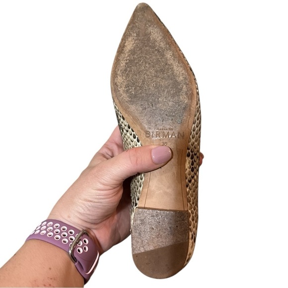 EUC - Alexandre Birman Snakeskin Slip On Flats Shoes Size 36 - Picture 4 of 4
